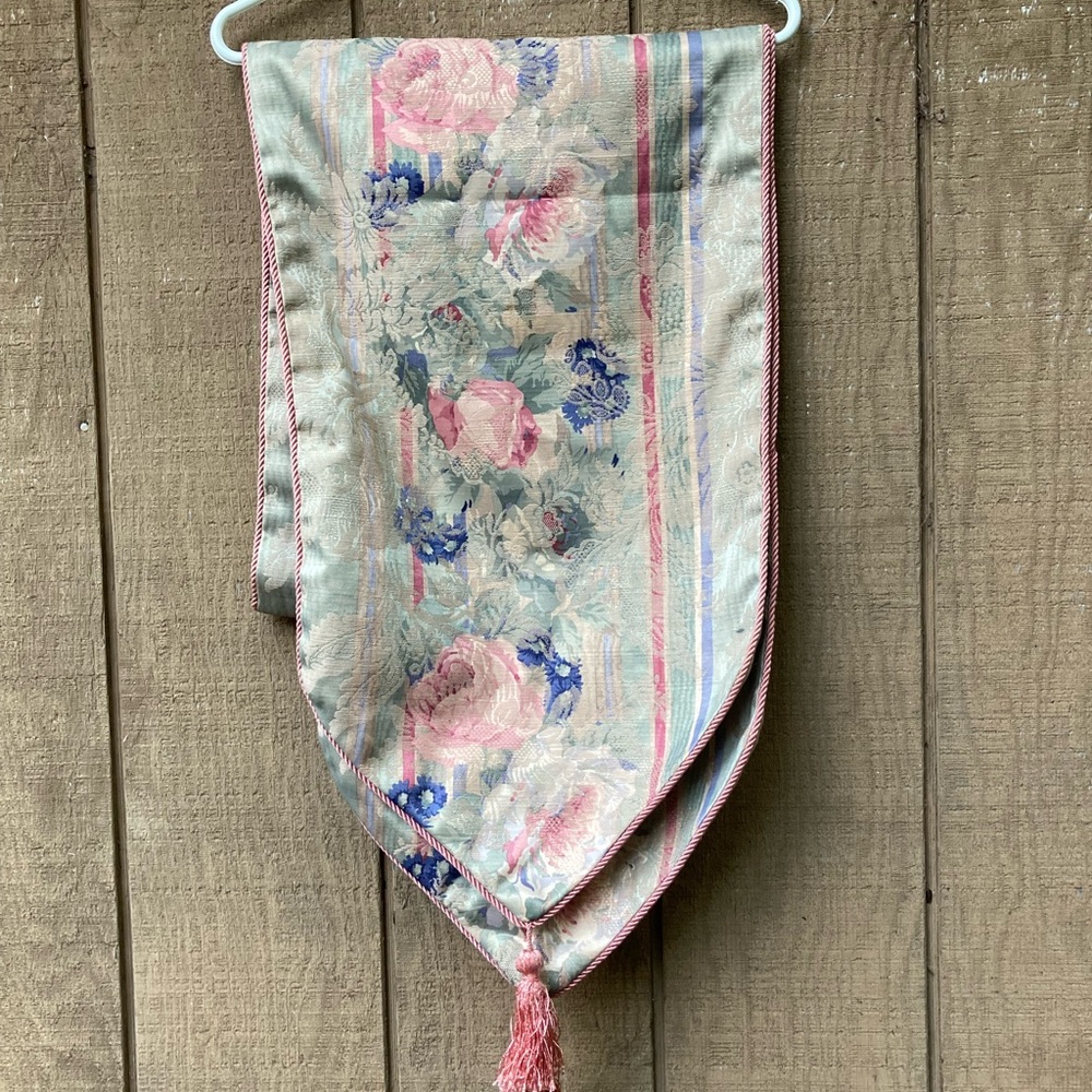 Tasseled Brocade Table Runner